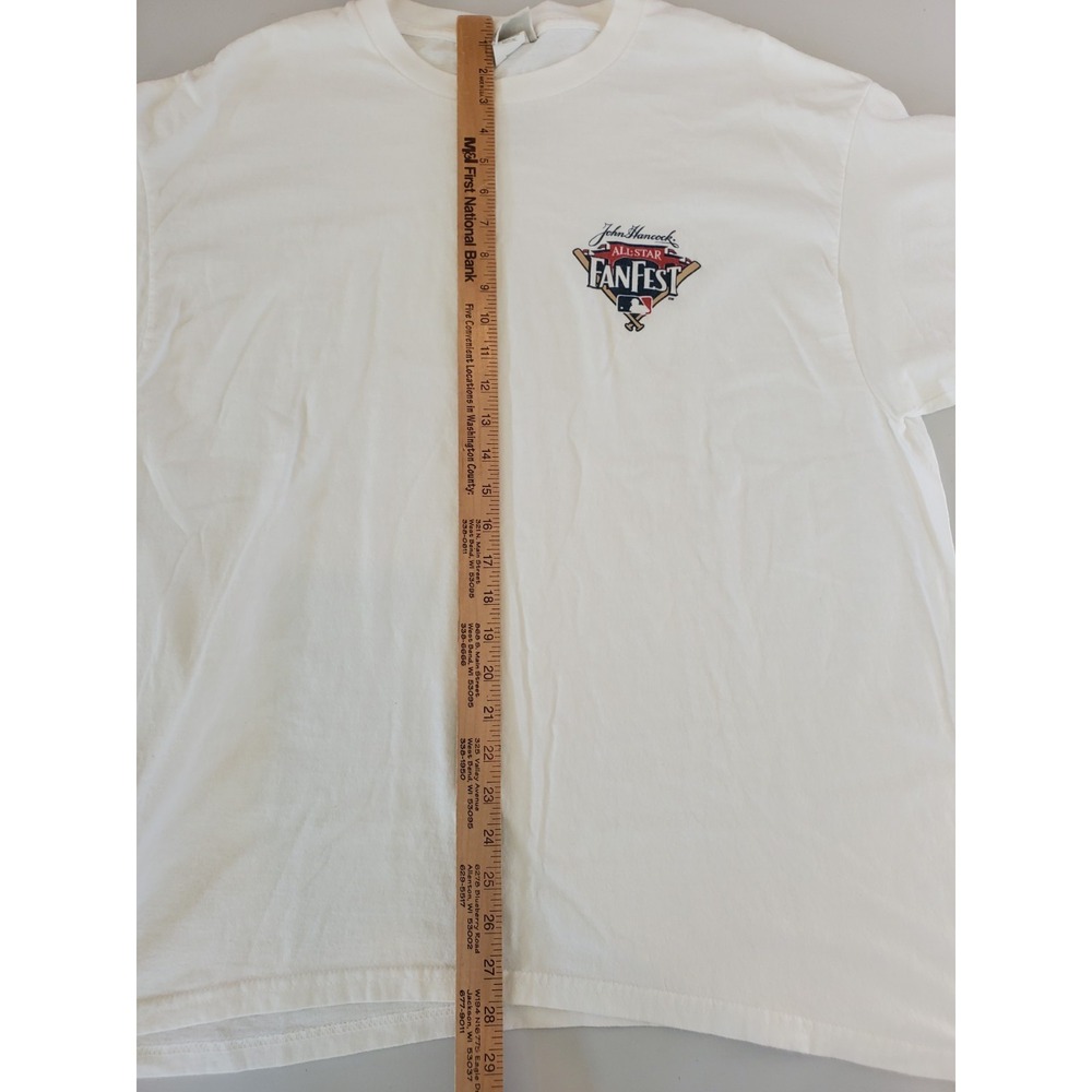 VTG John Hancock All Star FanFest MLB T Shirt Mens XL Lee Sport White 2001 - Picture 7 of 8